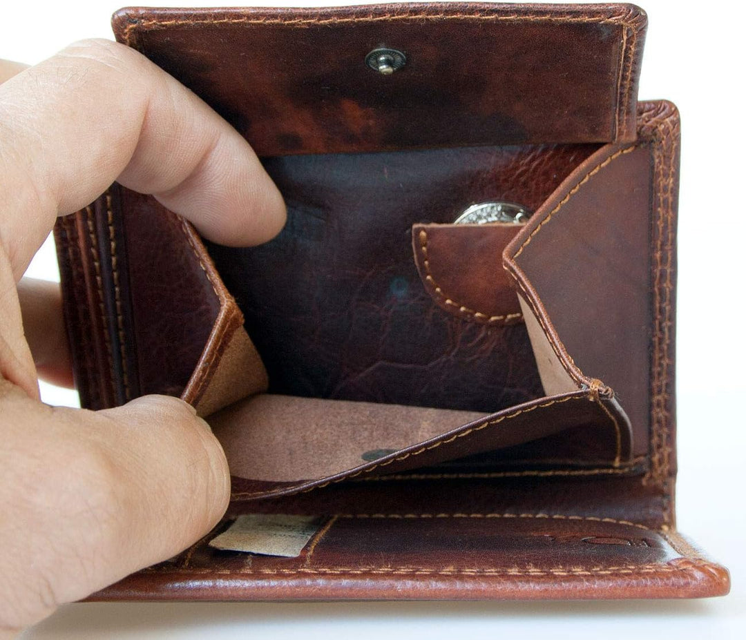 Bull Burry Herren Brown Glazed Smart Designed Echtleder Geldbörse RFID (Datenschutz)