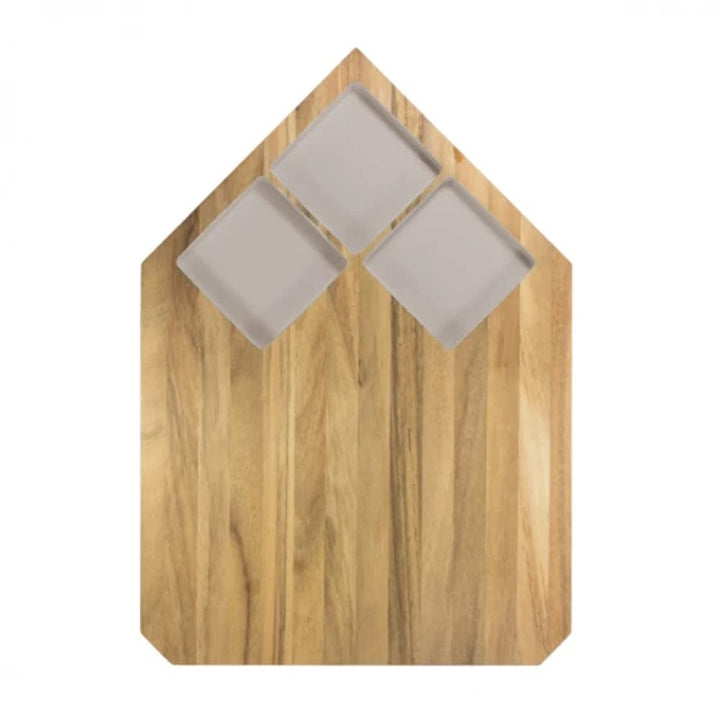 Zweig Design Schneidebrett, Holz, Grau, 40 mm X28 mm X25