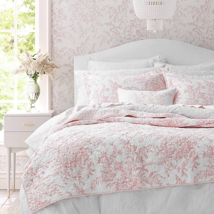 Laura Ashley - Bettwäsche-Set für Doppelbett, wendbare Baumwoll-Bettwäsche mit passendem Kissenbezug
