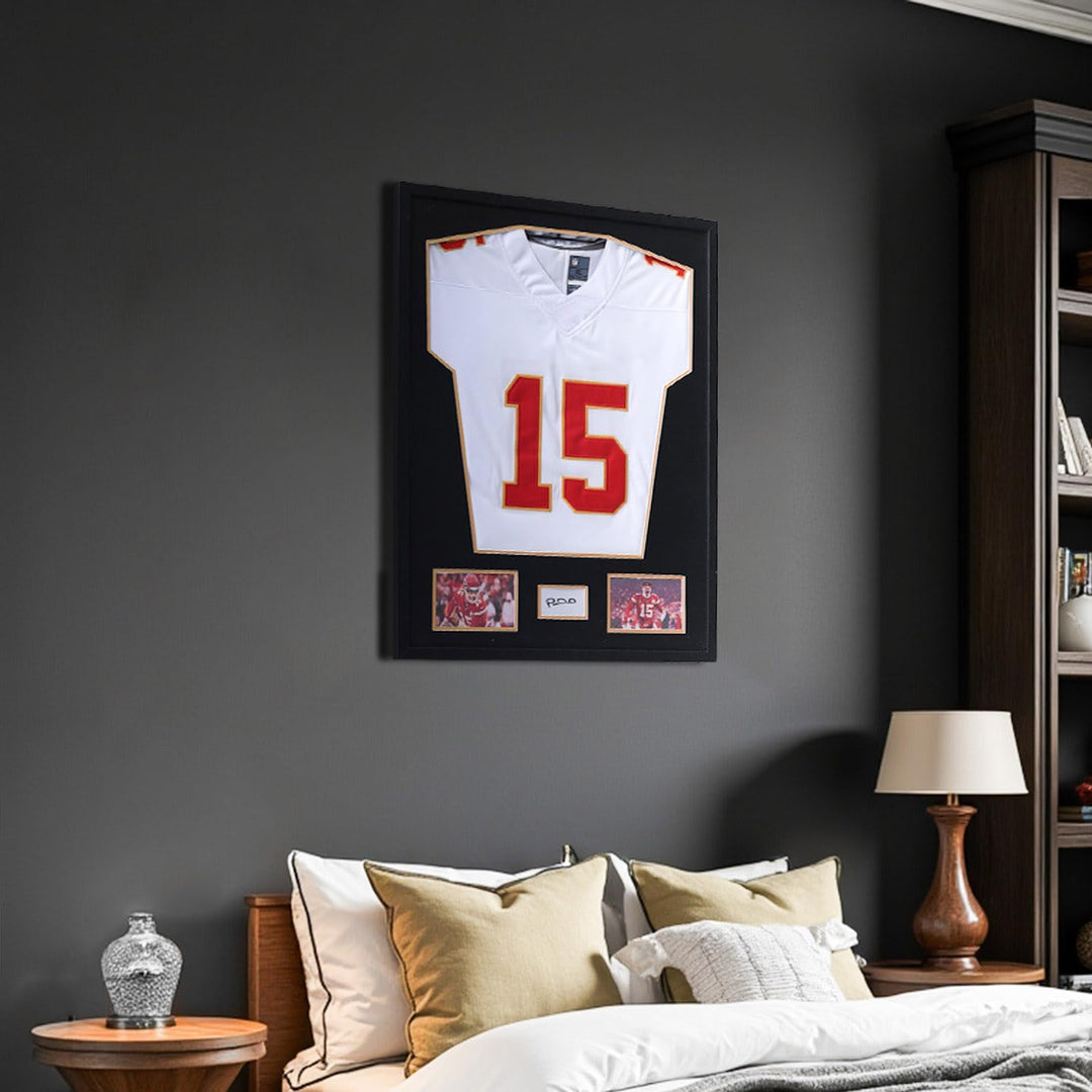 Trikotrahmen hölzern- Objektrahmen für Fussballtrikot - 3D Box Frame - 60x80 CM - Schwarz - Deep Fra