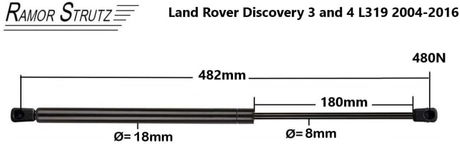 2x Gasfeder Dämpfer Heckklappe Kompatibel mit Land Rover Discovery 3 und 4 L319 2004-2016. Gasdruckf