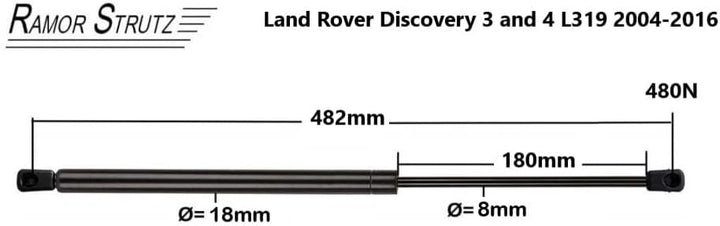 2x Gasfeder Dämpfer Heckklappe Kompatibel mit Land Rover Discovery 3 und 4 L319 2004-2016. Gasdruckf