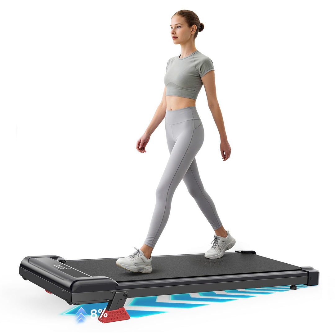 Dskeuzeew Laufband Walking Pad mit Neigung - Laufbänder für Zuhause Büro Steigung Schreibtisch Laufp