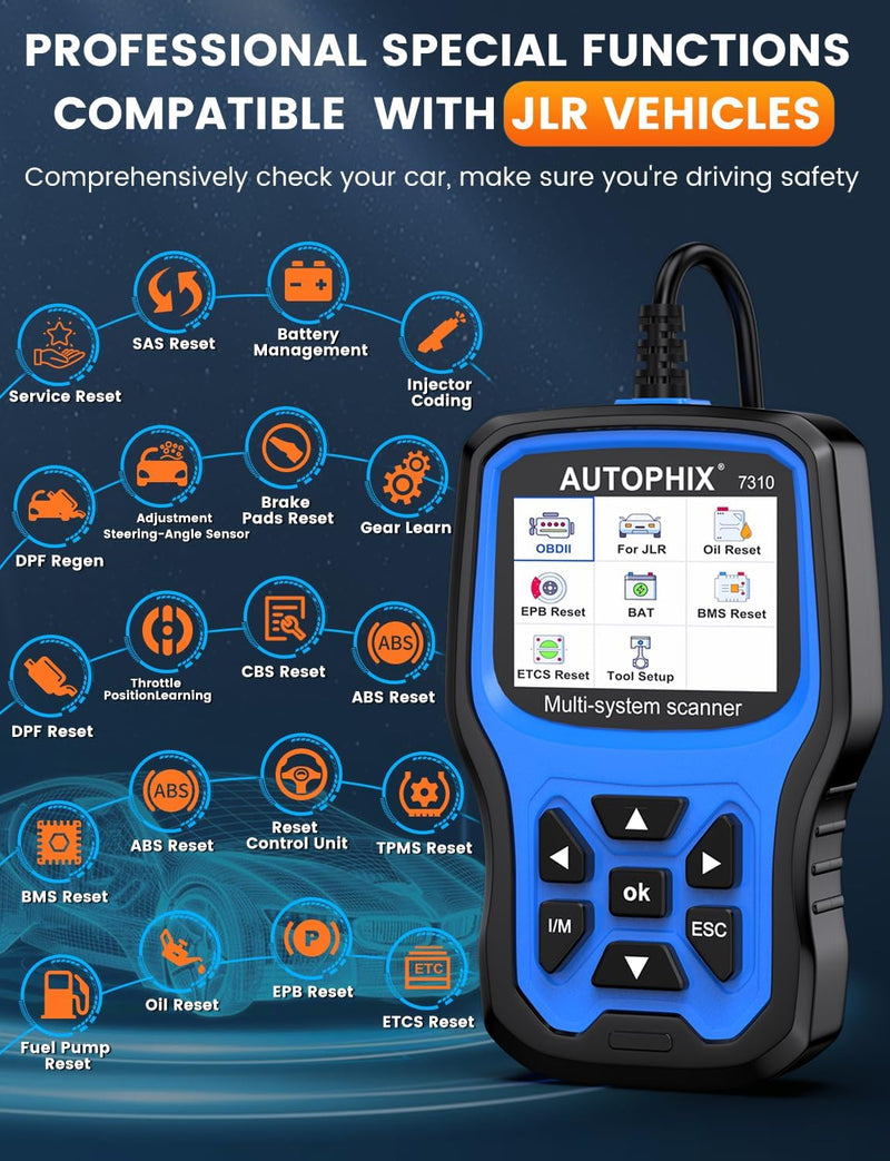 AUTOPHIX 7310 Vollständiges System OBD2 Diagnosegerät Kompatibel mit Land Rover, Volle Funktionen OB