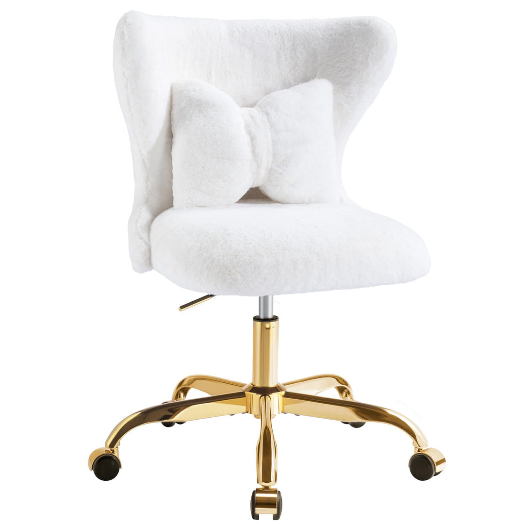 Schminktisch Stuhl mit Rollen Gold, Schreibtischsessel Mädchen, Drehstuhl Home Office mit Kissen, Hö