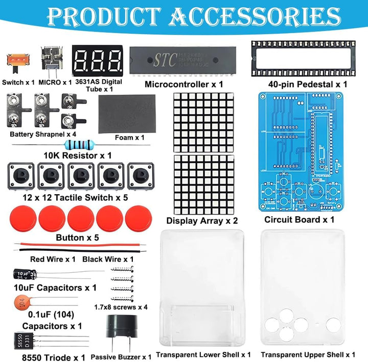 DIY SpielekonsoleLöten Elektronik Baukasten DIY Games Console Handheld Kit Löt Bausatz für Studenten