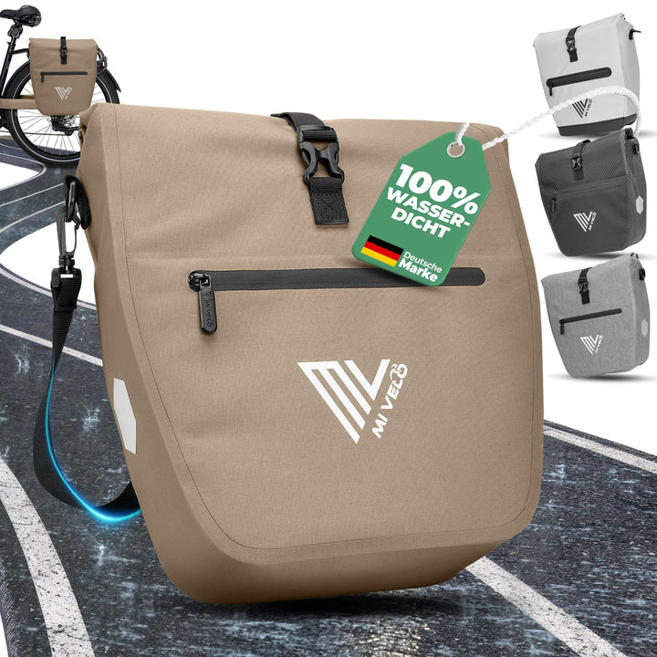 MIVELO 2in1 Fahrradtasche für Gepäckträger - Gepäckträgertasche wasserdicht - Inkl. gepolstertem Lap