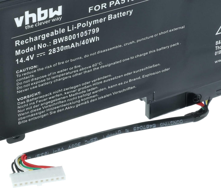vhbw Akku kompatibel mit Toshiba Satellite P50-B-118, P50-B-119, P50-B-11G, P50-B-11L, P50-B-11P Not