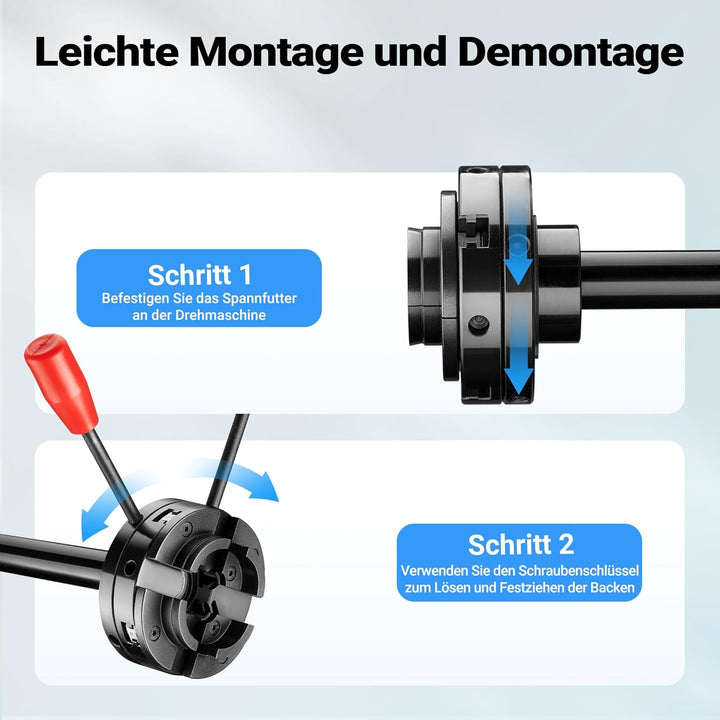 Wiltec Ersatz Spannfutter für Drechselbank, Drechselfutter passend für M33 x 3,5-Gewinde, Backenfutt