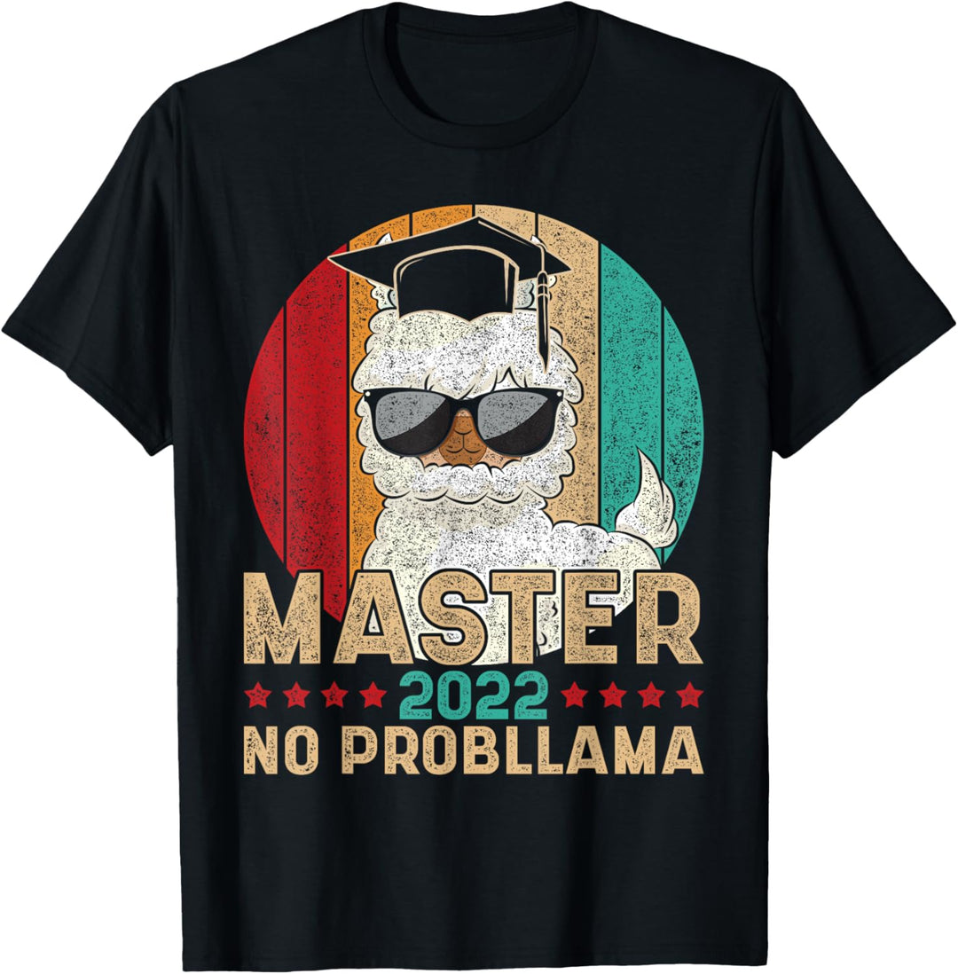 Vintage Master 2022 No Probllama Spruch Master Absolvent T-Shirt