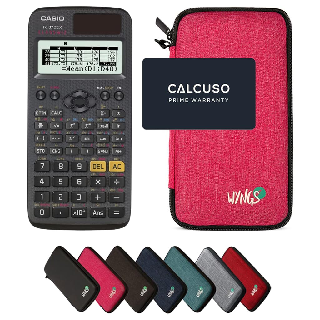 CALCUSO Sparpaket: Casio FX-87DE X technisch-wissenschaftlicher Taschenrechner + WYNGS Schutztasche