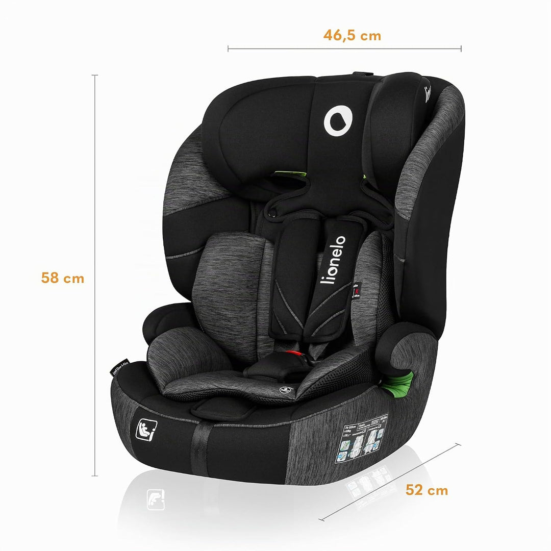 LIONELO LEVI ONE I-SIZE 76-150 cm Kinderautositz, Gruppe 1 2 3, Seitenschutz, 10 Grad Kopfstützenver