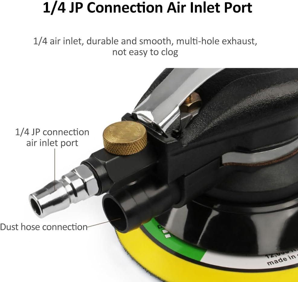 Weytoll Poliermaschine Air Exzenterschleifer, 6"150MM Exzenterschleifer Druckluft Mit 4 Arten von Po