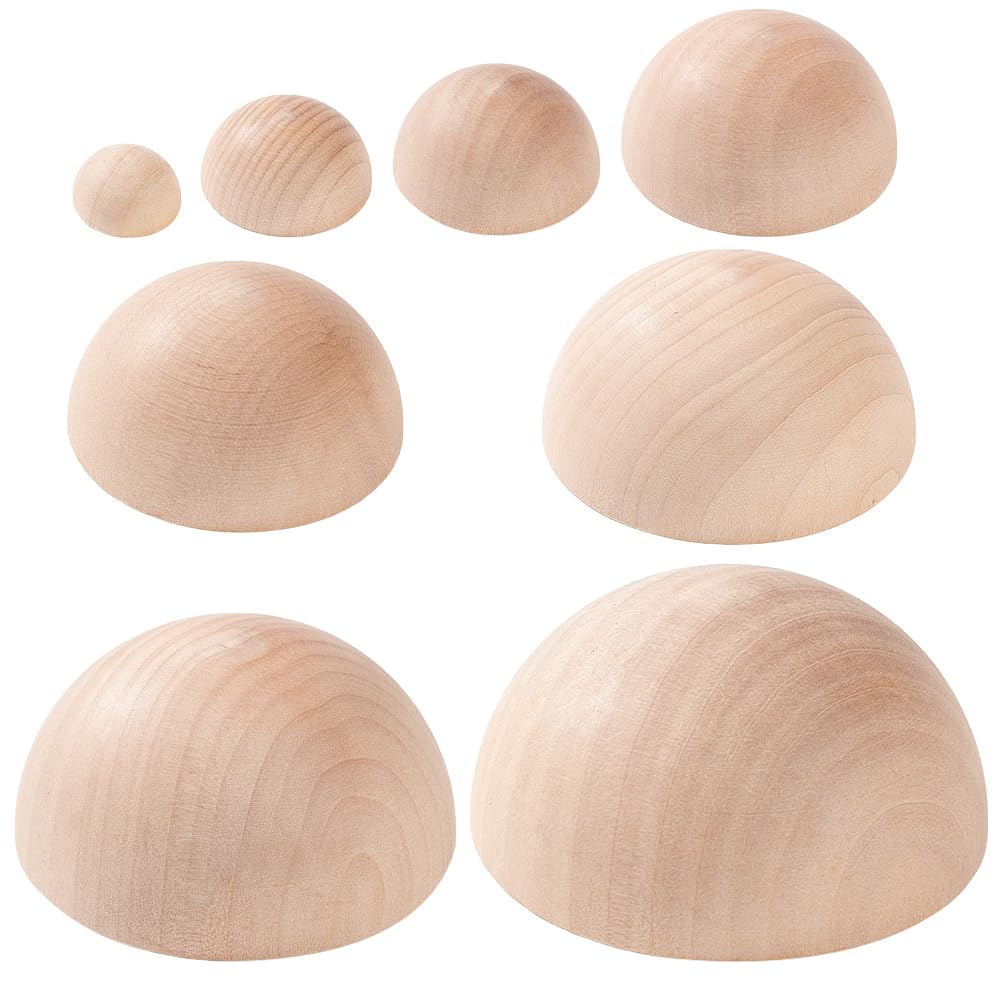 BENECREAT 8Pcs 8 Grössen halbe runde Töpfer Werkzeuge Set, hölzerne keramische Top Tool Ton Werkzeug