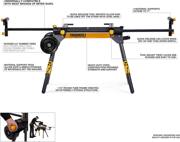 ToughBuilt Universal Gehrungssägenständer 195,6 cm, TB-S510 Universal 195,6 cm Gehrungssägenständer