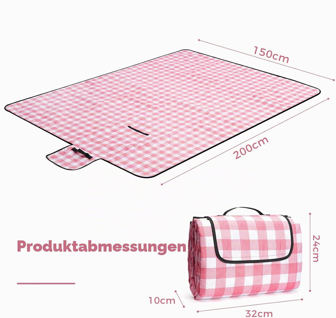 Oak & Tea Picknickdecke Wasserdicht 150x200 cm Sandfrei Isoliert Maschinenwaschbar Stranddecke Campi