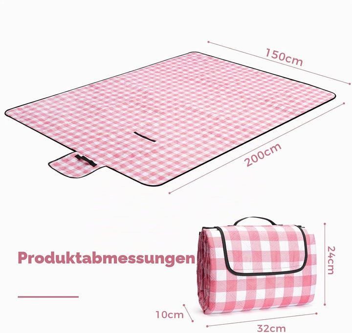 Oak & Tea Picknickdecke Wasserdicht 150x200 cm Sandfrei Isoliert Maschinenwaschbar Stranddecke Campi