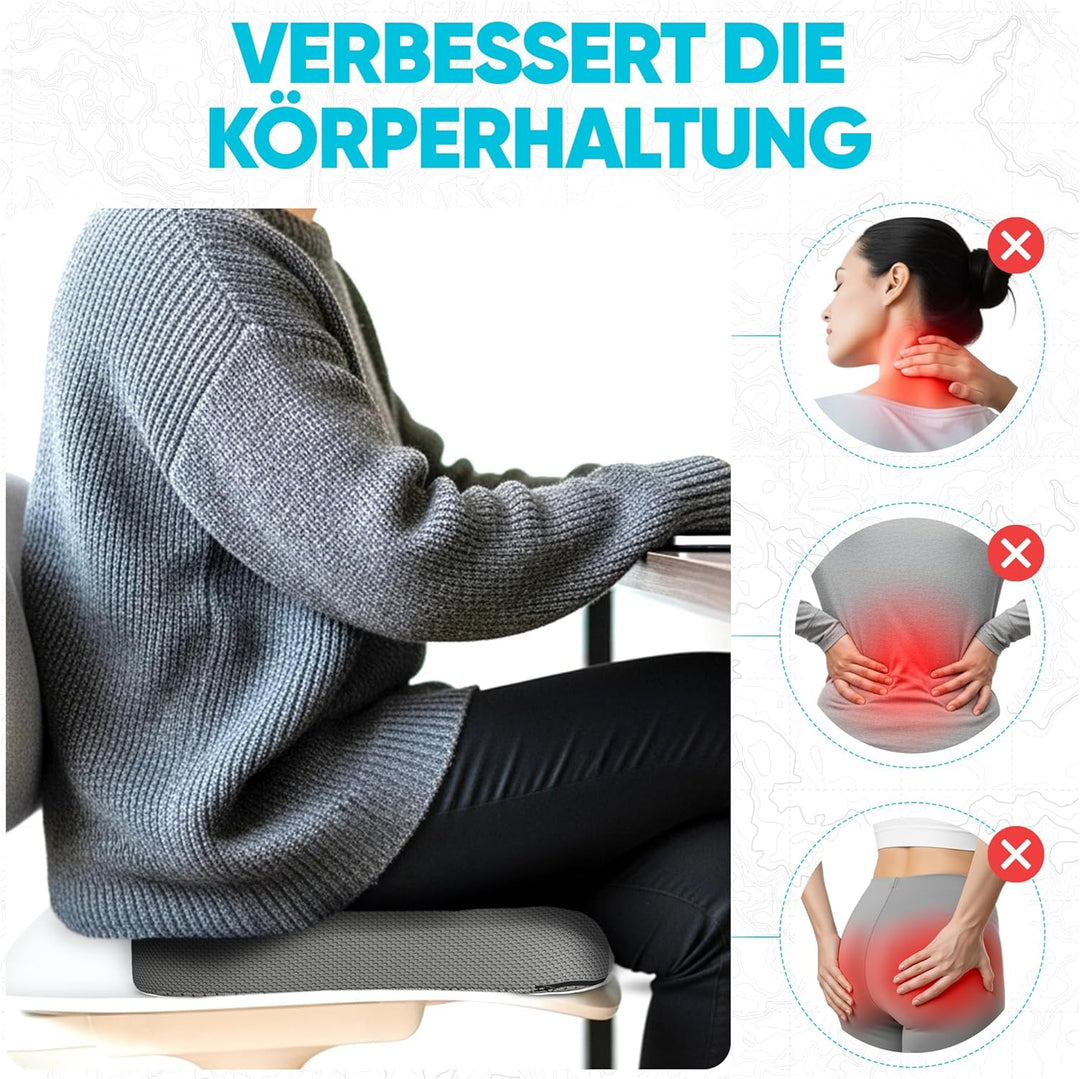 FORTEM Sitzkissen, Sitzpolster, Bürostuhlkissen, Memory-Schaum Schreibtischstuhl Kissen, Rutschfeste