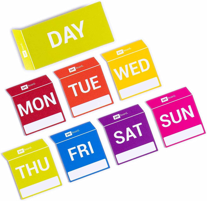 PATboard DaysOfTheWeek planning board set - 8 Magnetkarten für eine Lean Plantafel - Plane deine Woc
