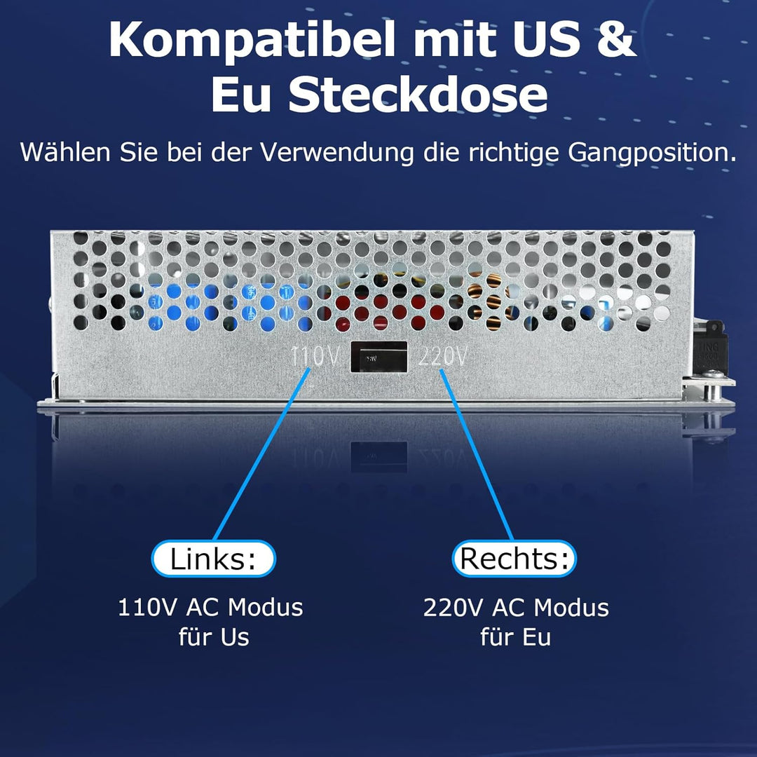 LightingWill Schaltnetzteil 12V 20A 240W Netzteil, LED Trafo Schaltwandler AC 230V auf DC 12 Volt, A