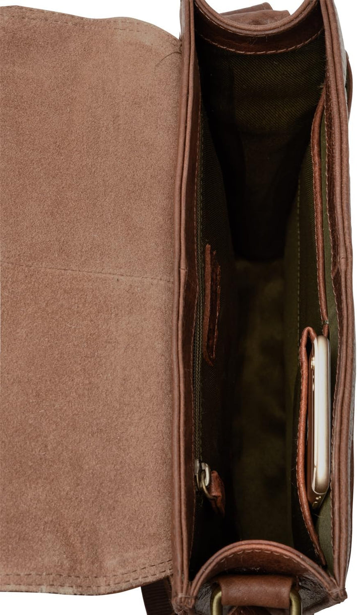 LEABAGS London Umhängetasche Herren Leder – Herrentasche zum Umhängen Echtes Leder 32x26x8 cm Kleine