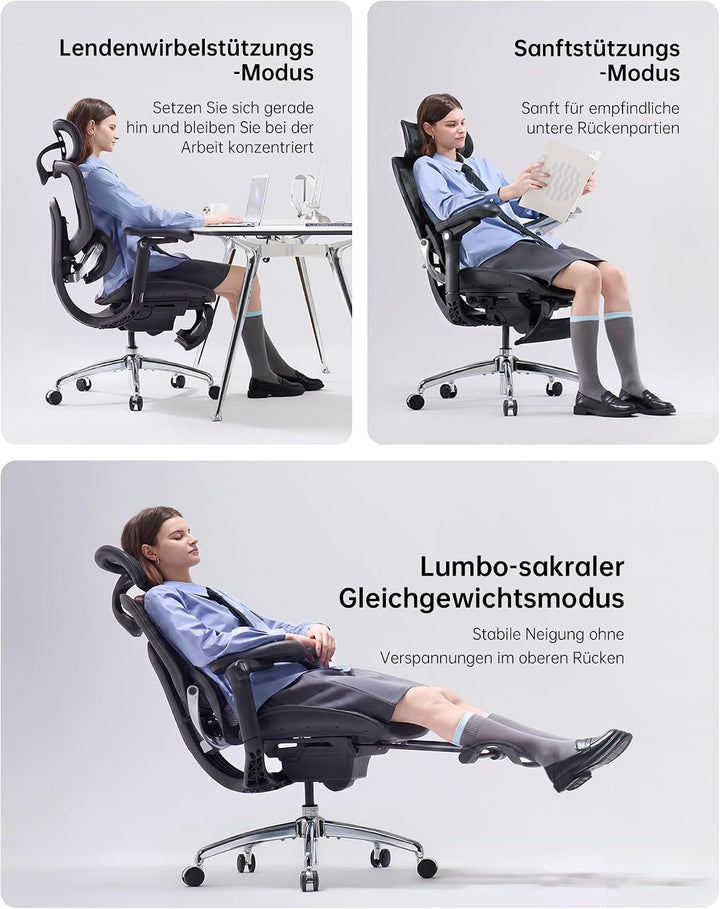 SIHOO Doro C300 Pro V2 Ergonomischer Bürostuhl, Adaptive Unterstützung | 8D Armlehnen, Atmungsaktive