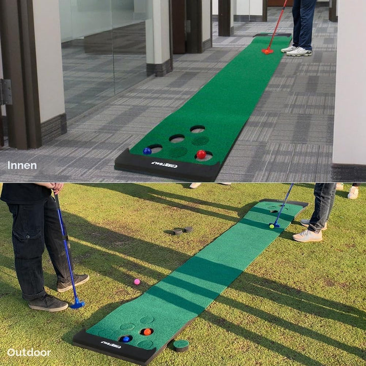 Kofull Golf Putting Matte Putting Green Indoor mit kostenlose 2 Putter + 6 Golfbälle Driving Schlagm