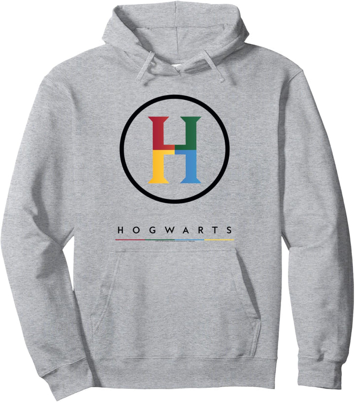 Harry Potter Hogwarts Four Colored 'H' Logo Pullover Hoodie