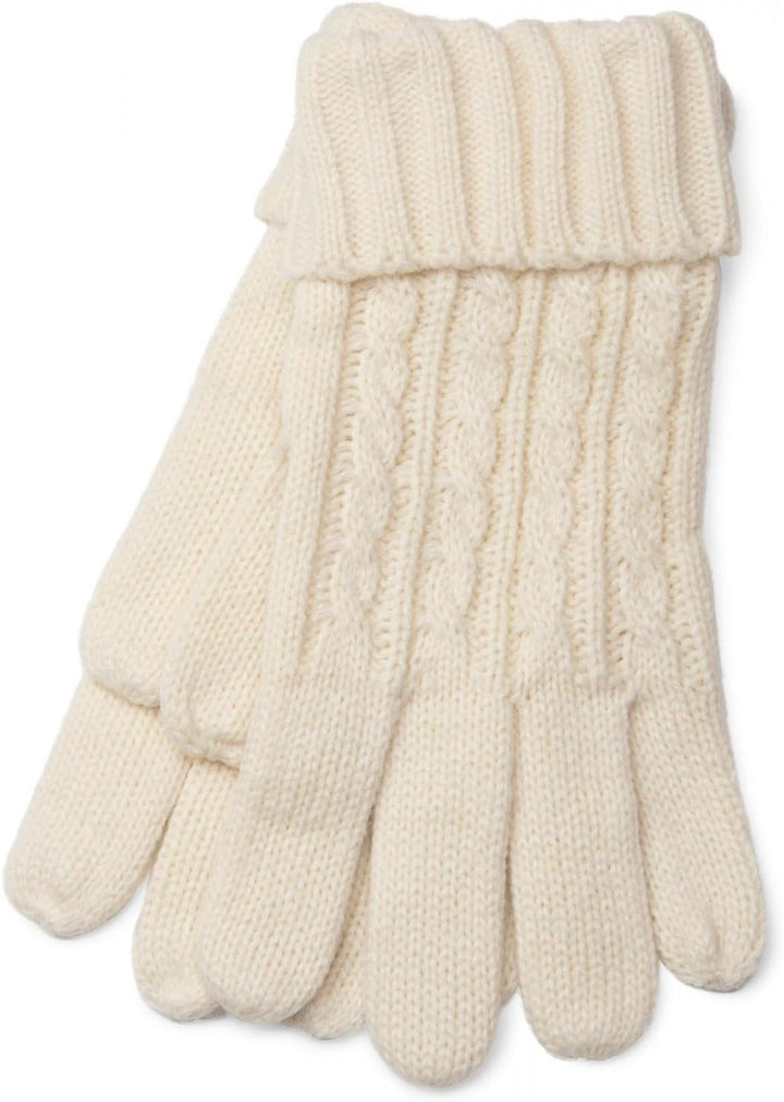 styleBREAKER Schal, Mütze und Handschuh Set, Zopfmuster Strickschal mit Bommelmütze und Handschuhe,