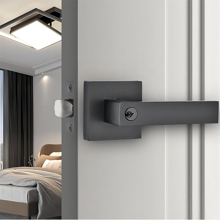 Qrity Türschloss Aluminiumlegierung Drückergarnitur Türdrückerfür für Schlafzimmer, Garderobe, Staur