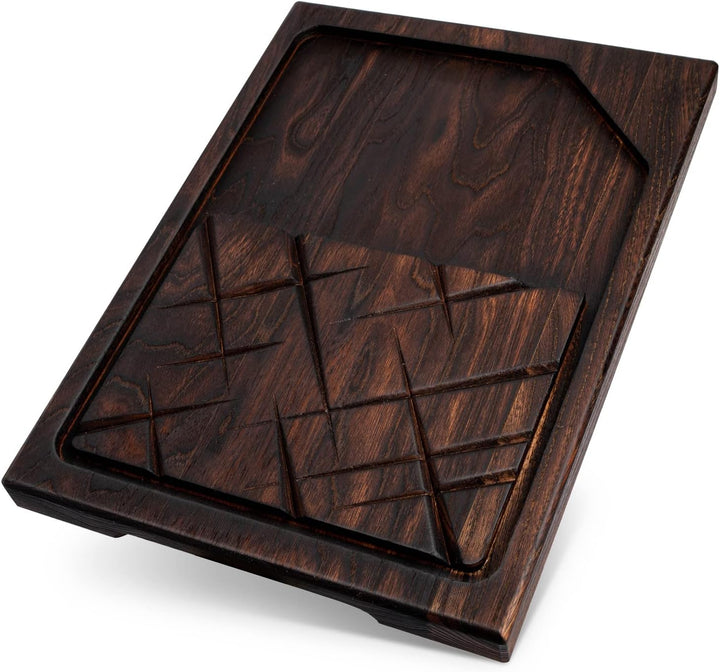 Steakbrett - Holzsteakbrett 35 x 25 - Holz Schneidebrett - Massiv Eiche Servierbrett - Servierplat