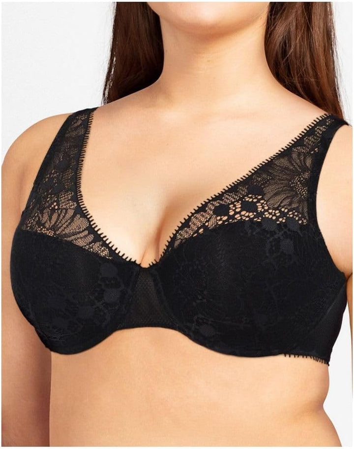 Chantelle DAY TO NIGHT, Tief Ausgeschnittener Spacer-BH, Damen Unterwäsche 70B Schwarz, 70B Schwarz