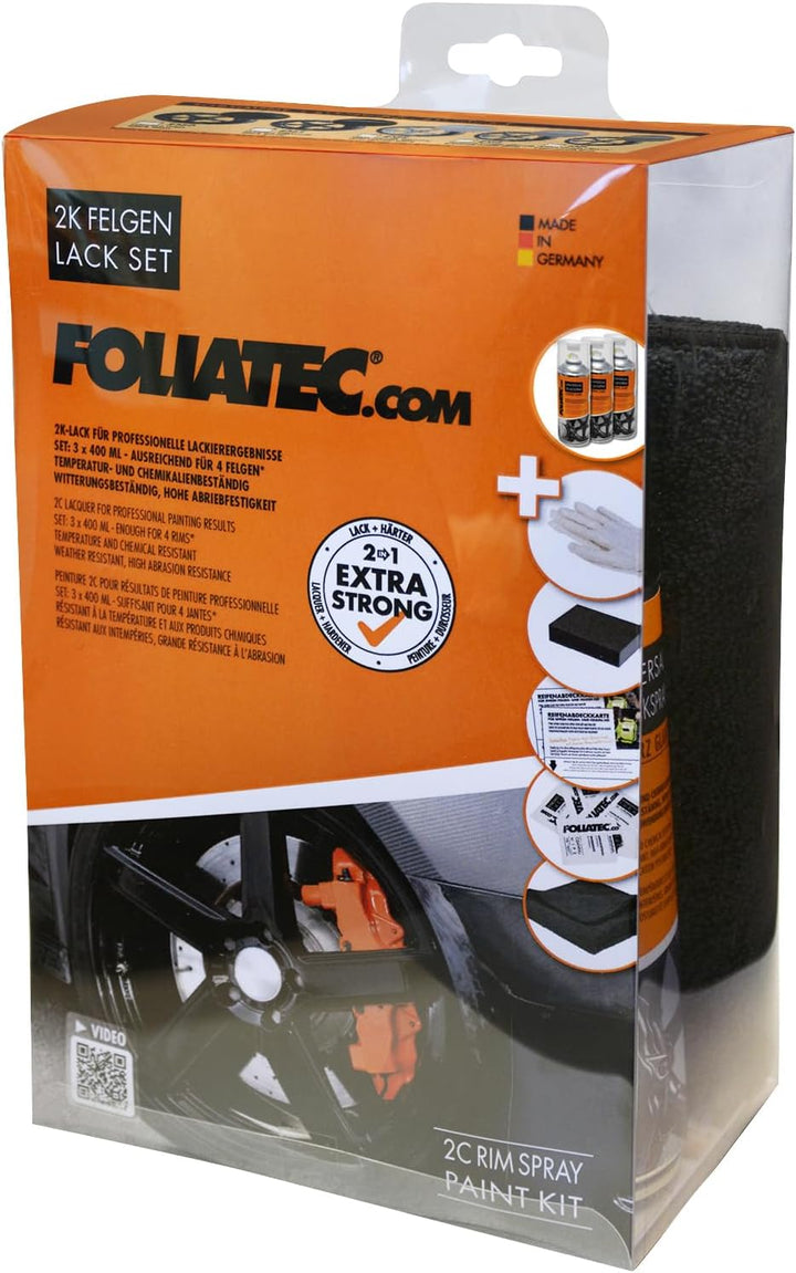 Foliatec Felgen 2K Lack Set Felgenlack Lackspray, bronze metallic glänzend, 3 x 400 ml, Bronze Metal