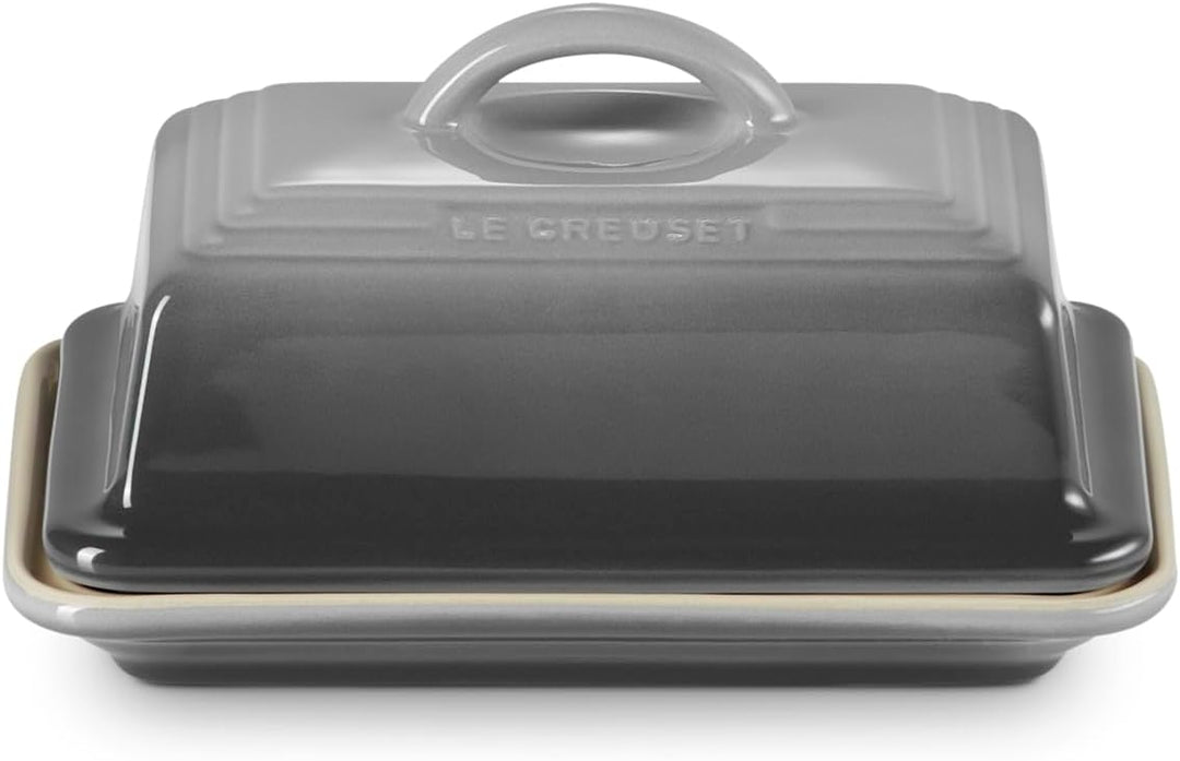 Le Creuset Butterdose aus Steinzeug, 900 g, 17 x 12.5 x 9 cm, Flint, 70837174440000 Schwarz Matt, Sc