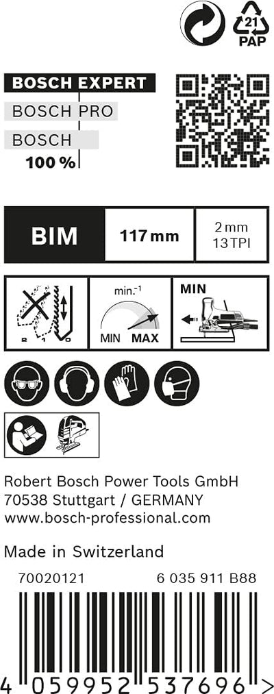 Bosch Professional 25x Stichsägeblatt Expert ‘Hardwood 2-Side Clean’ T 308 BF (für Kunststoffbeschic