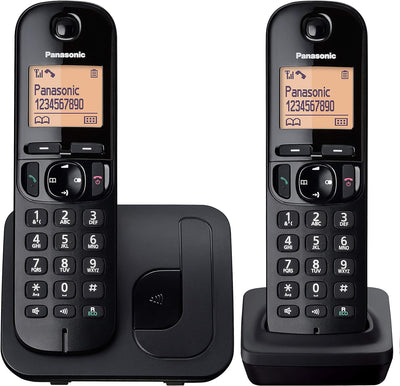 Panasonic Drahtloses Festnetztelefon mit LCD,Anrufer-ID,Telefonbuch mit 50 Nummern,Navigationstaste,