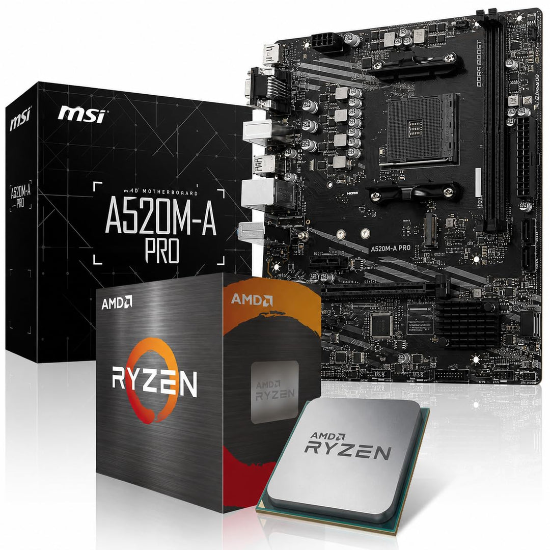 Memory PC Aufrüst-Kit Bundle Ryzen 5 5600 6X 3.5 GHz Prozessor, 8 GB DDR4, A520M Pro Mainboard (Komp
