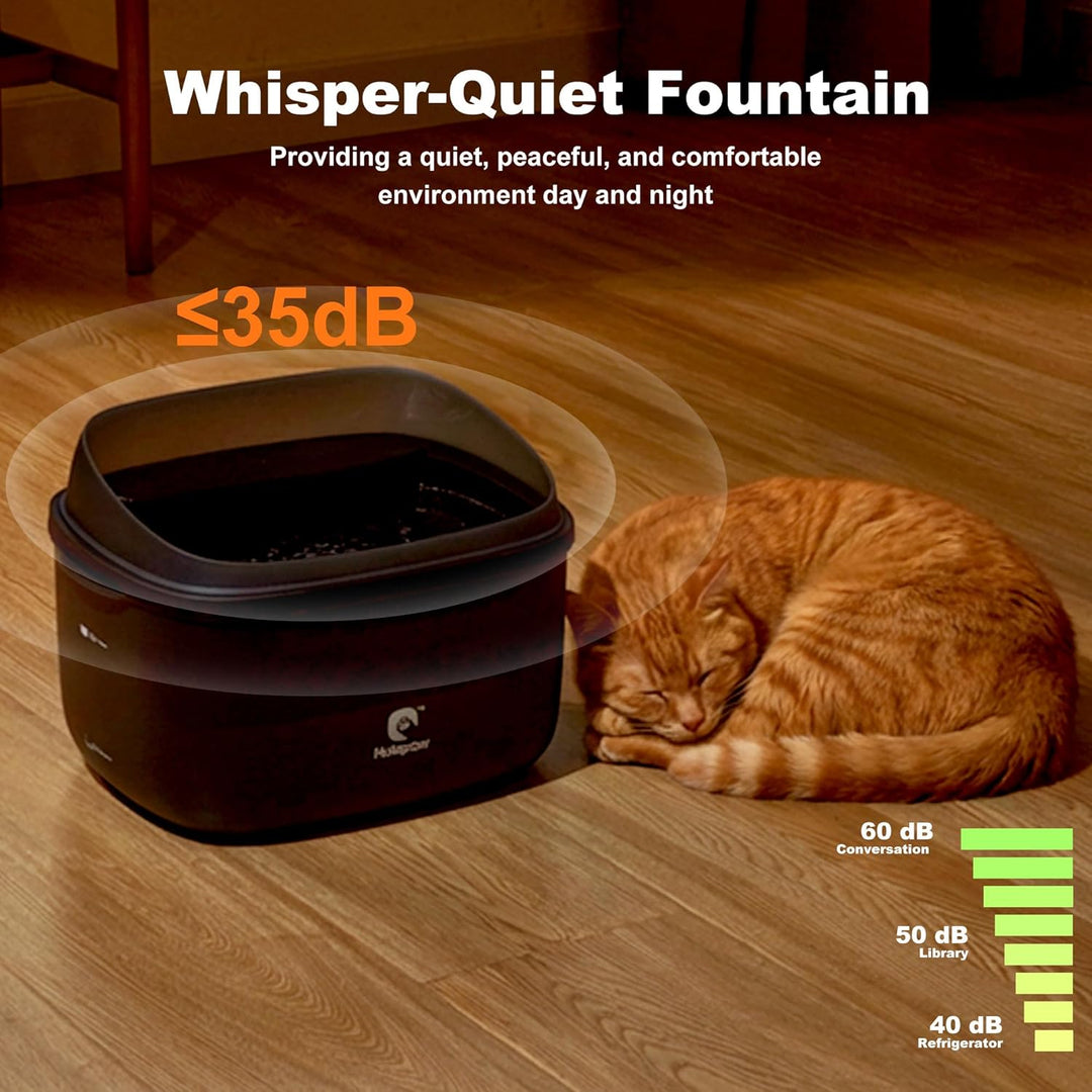 Katzenbrunnen 3,78L - Trinkbrunnen für Katzen mit Anti-Spill Guard, Wasserbrunnen Super Leiser mit 3