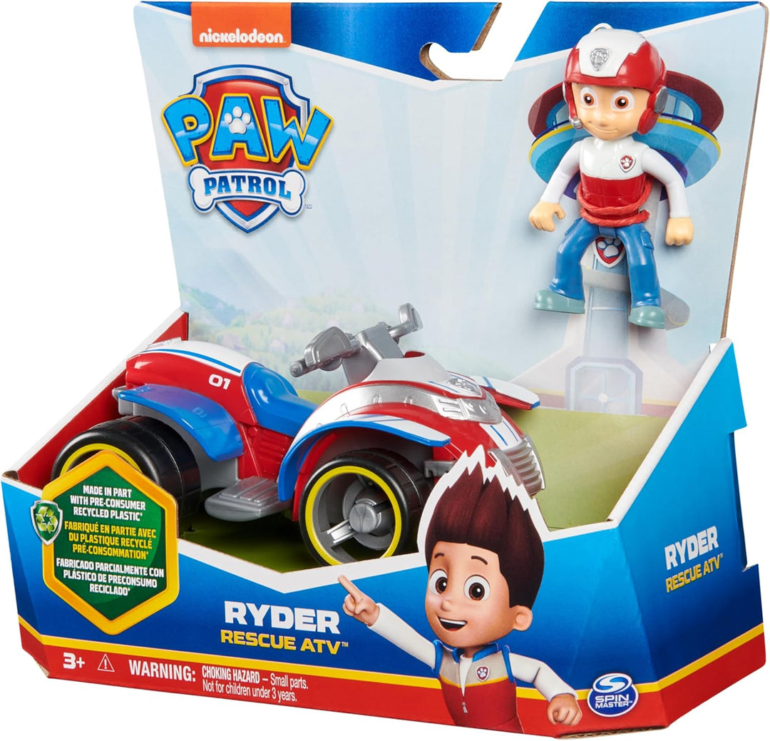PAW PATROL, Rettungs-Quad mit Ryder-Figur (Sustainable Basic Vehicle/Basis Fahrzeug), Spielzeug für
