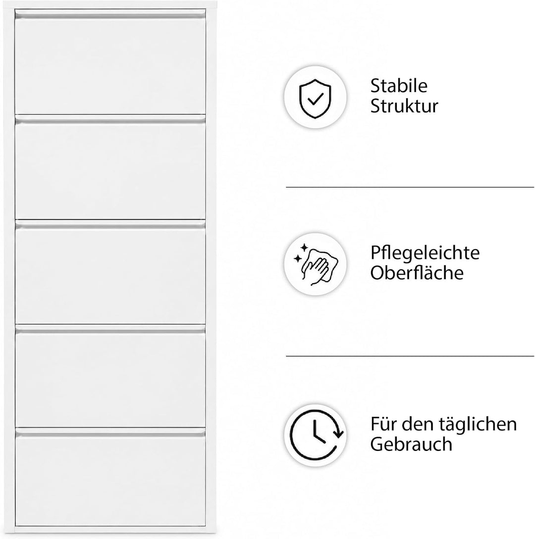 Schuhschrank mit Klappschubladen, Aufbewahrungsorganizer, freistehendes Schuhregal, Wandmontage, Kei