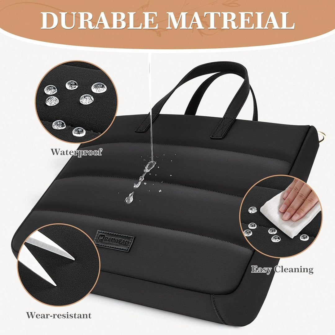 RAINYEAR 13-14 Zoll Damen Laptoptasche Aktentasche für Macbook Notebook Chromebook, Elegante Tasche