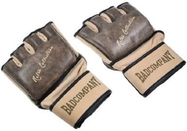 Bad Company Retro Rindsleder MMA Handschuhe I Leder Trainingshandschuhe ohne Finger I Gr. S-XL, c -