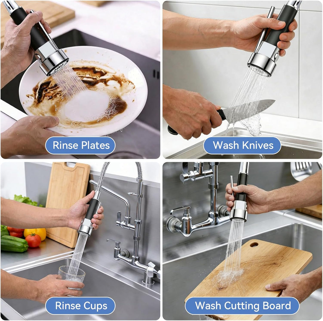 KULACO Profi Gastro Handbrause, Geschirrbrause Messing Ersatzkopf, Küchenspüle Ersatzbrause 1/2" Sta