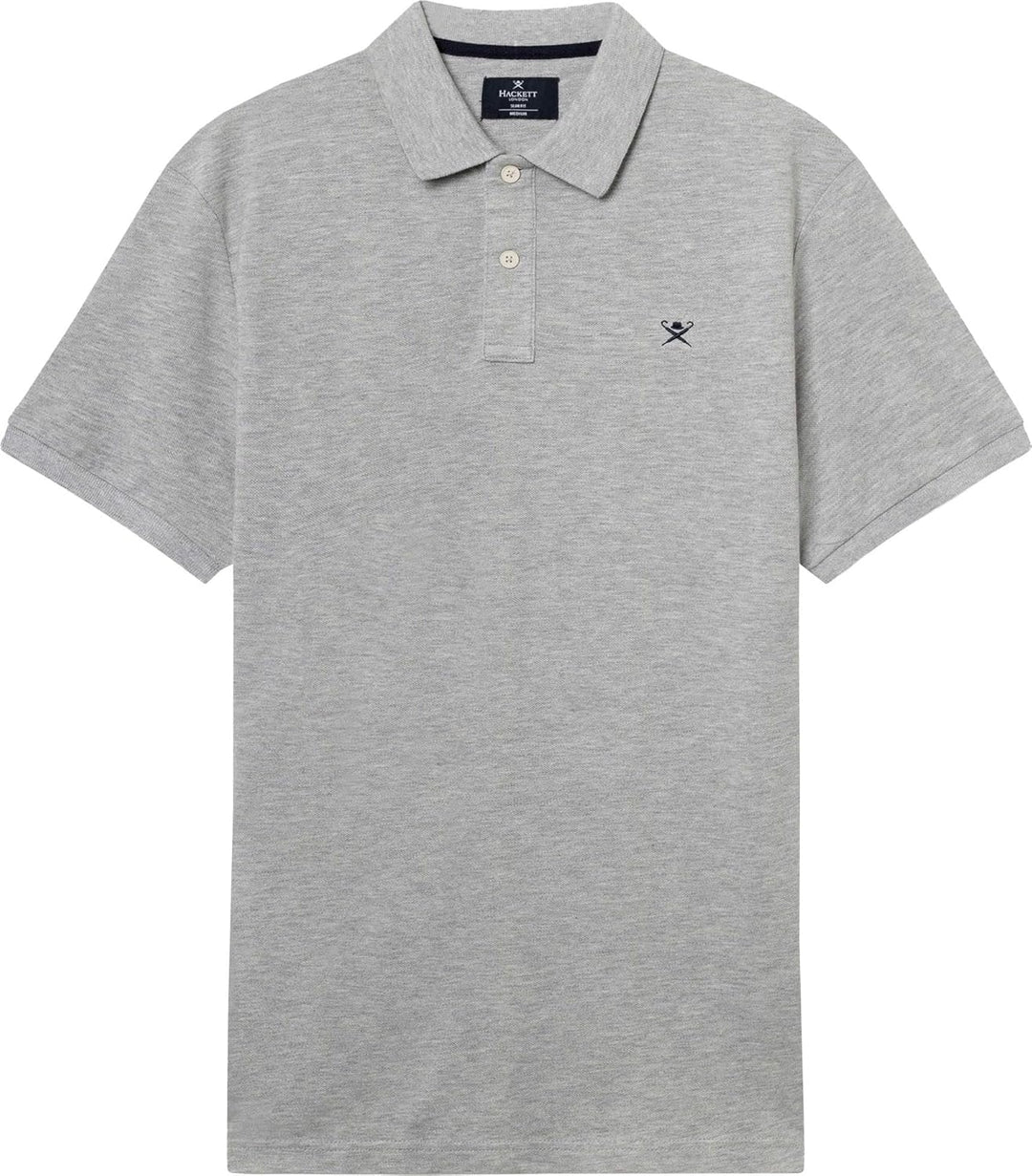Hackett London Herren Slim Fit Logo Polo Shirt S Grey (Light Grey), S Grey (Light Grey)