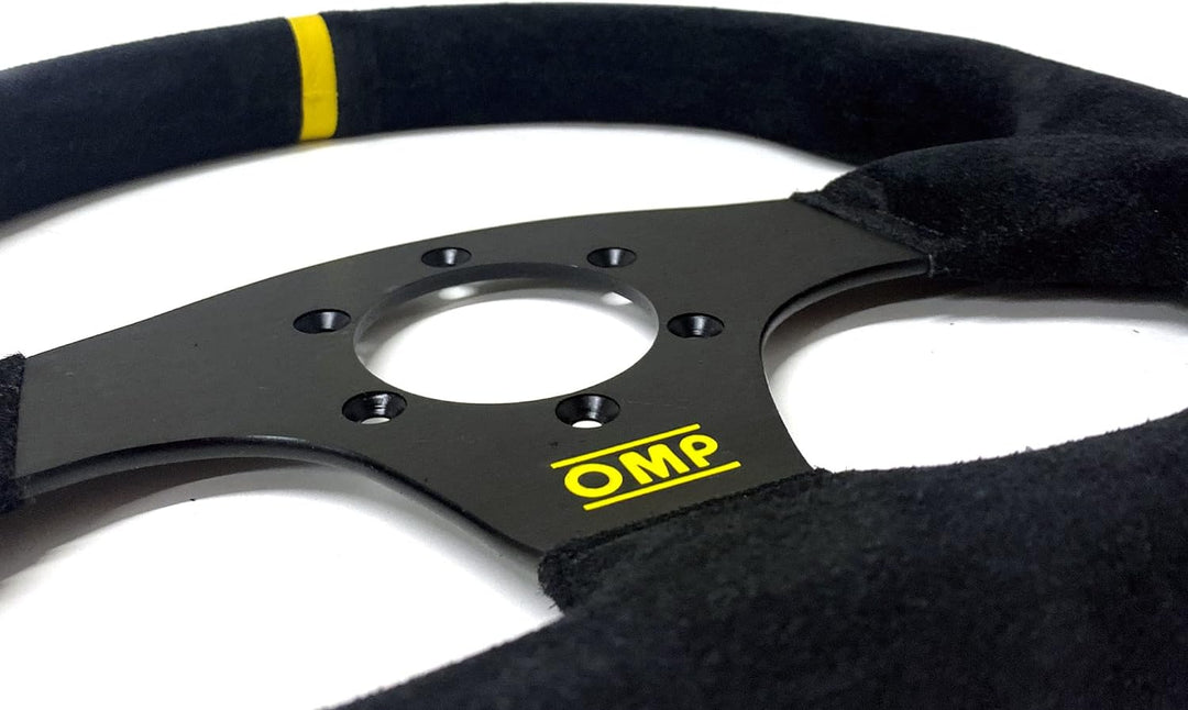 Omp OMPOD/1990/NN Superquadro Volante Black Suede Schwarz Spokes Rim, Schwarz