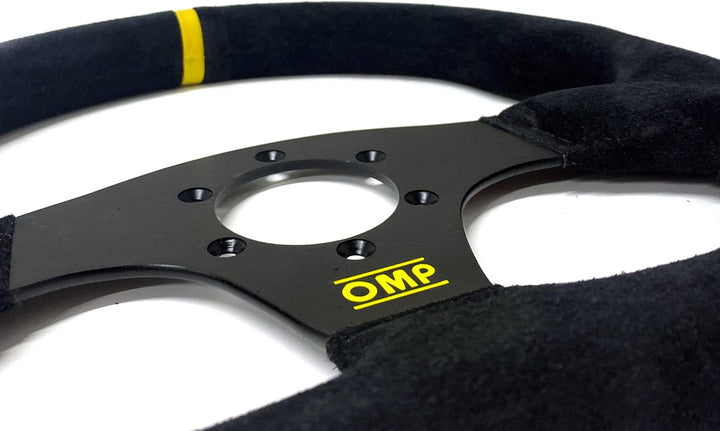 Omp OMPOD/1990/NN Superquadro Volante Black Suede Schwarz Spokes Rim, Schwarz