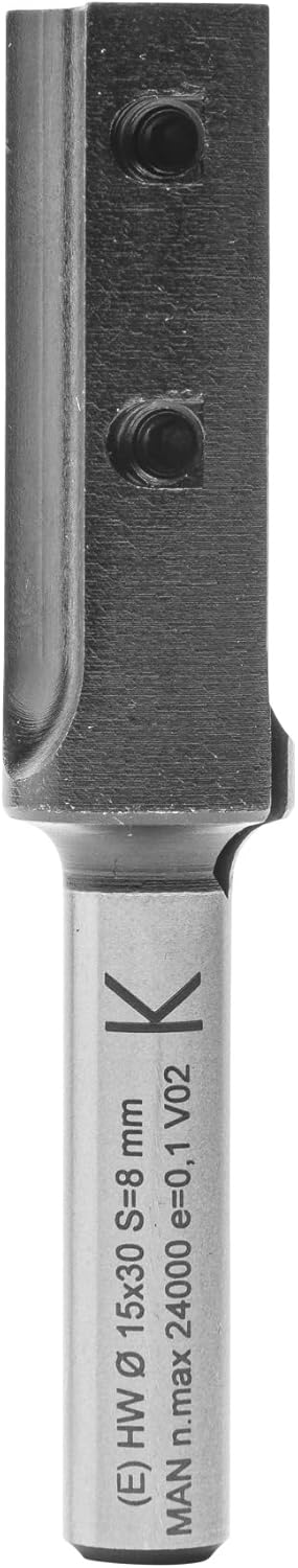 ENT 20045 Wendeplatten - Nutfräser HW, Schaft (S) 8 mm, Durchmesser (D) 15 mm, NL 30 mm, Z1, GL 74 m