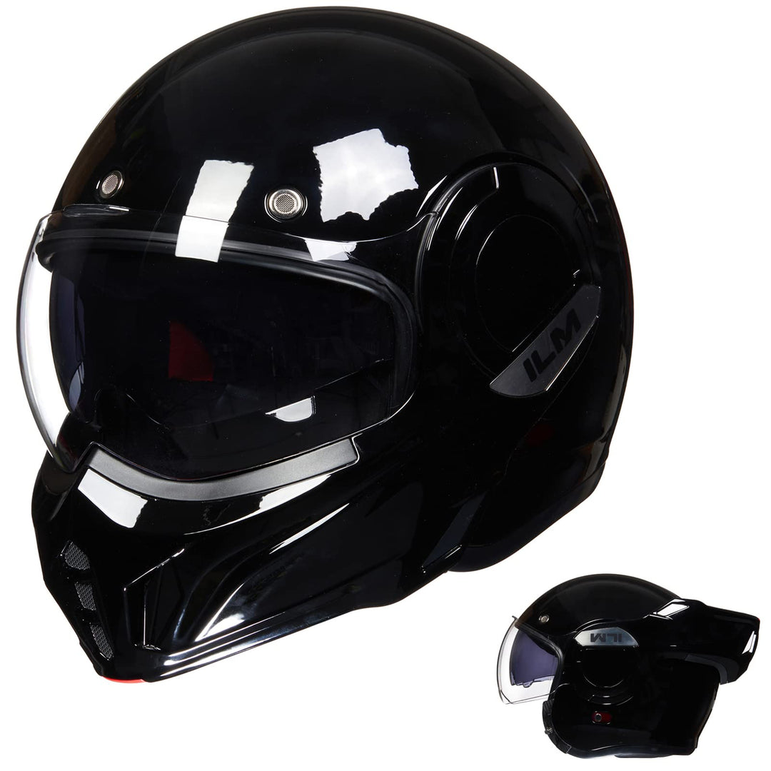 ILM Motorradhelm Integralhelm Klapphelm Fullface Helm Herren Damen ATV UTV mit 180° Umkehrbarer Kinn