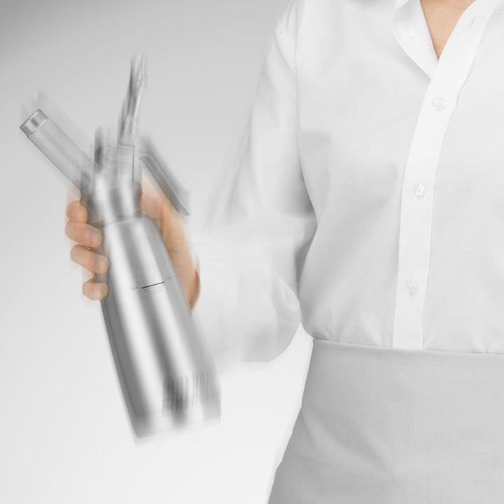 HENDI Sahnespender, Inklusive Set aus 3 Edelstahl Spritztüllen und Reinigungsbürste, Sahne-Mousses-D