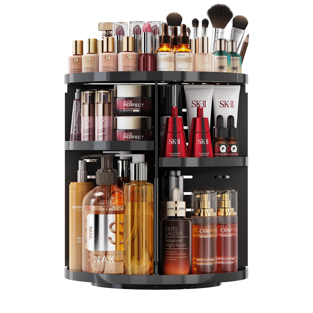 Auxmir Make Up Organizer mit 9 Einstellbaren Stufen, 360° Drehbar Schminktisch Kosmetik Organizer, E